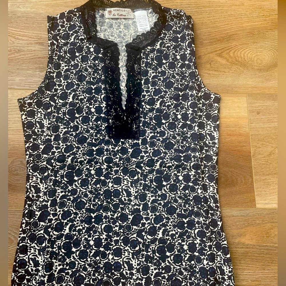 NWT Ventilo La Colline Cotton Top with Lace